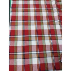2 Pcs Red Plaid Cotton Fabric 3/4 YD and 1/2 Yard 45"
